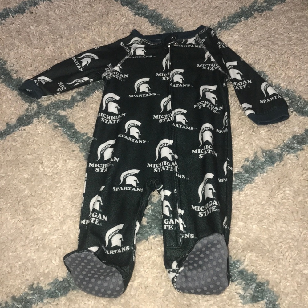 Brand new Michigan fleece foot pjs